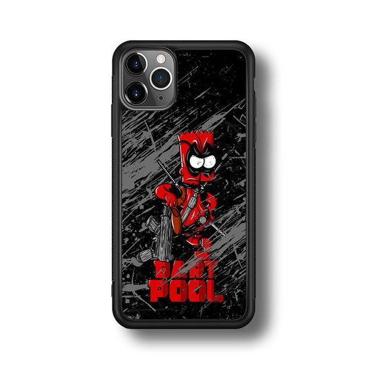 Bart on Deadpool Costum and Habbit iPhone 11 Pro Max Case-Rubber Black (2D Case)-Oxvistore