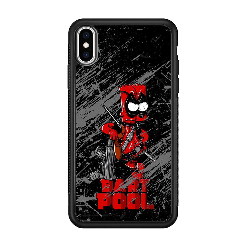 Bart on Deadpool Costum and Habbit iPhone X Case-Rubber Black (2D Case)-Oxvistore