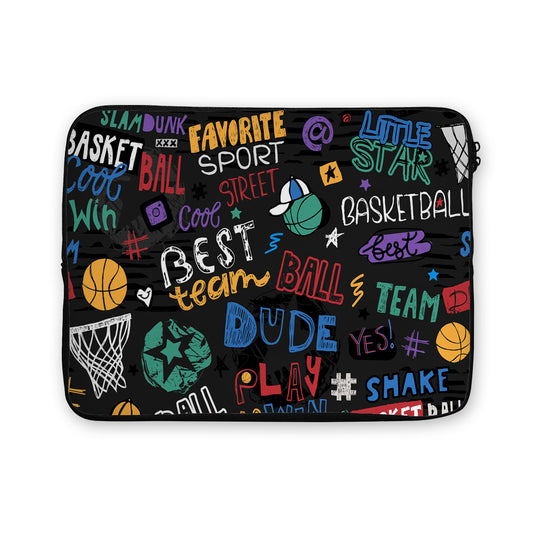 Basketball Lettering Slogan Laptop Sleeve Protective Cover