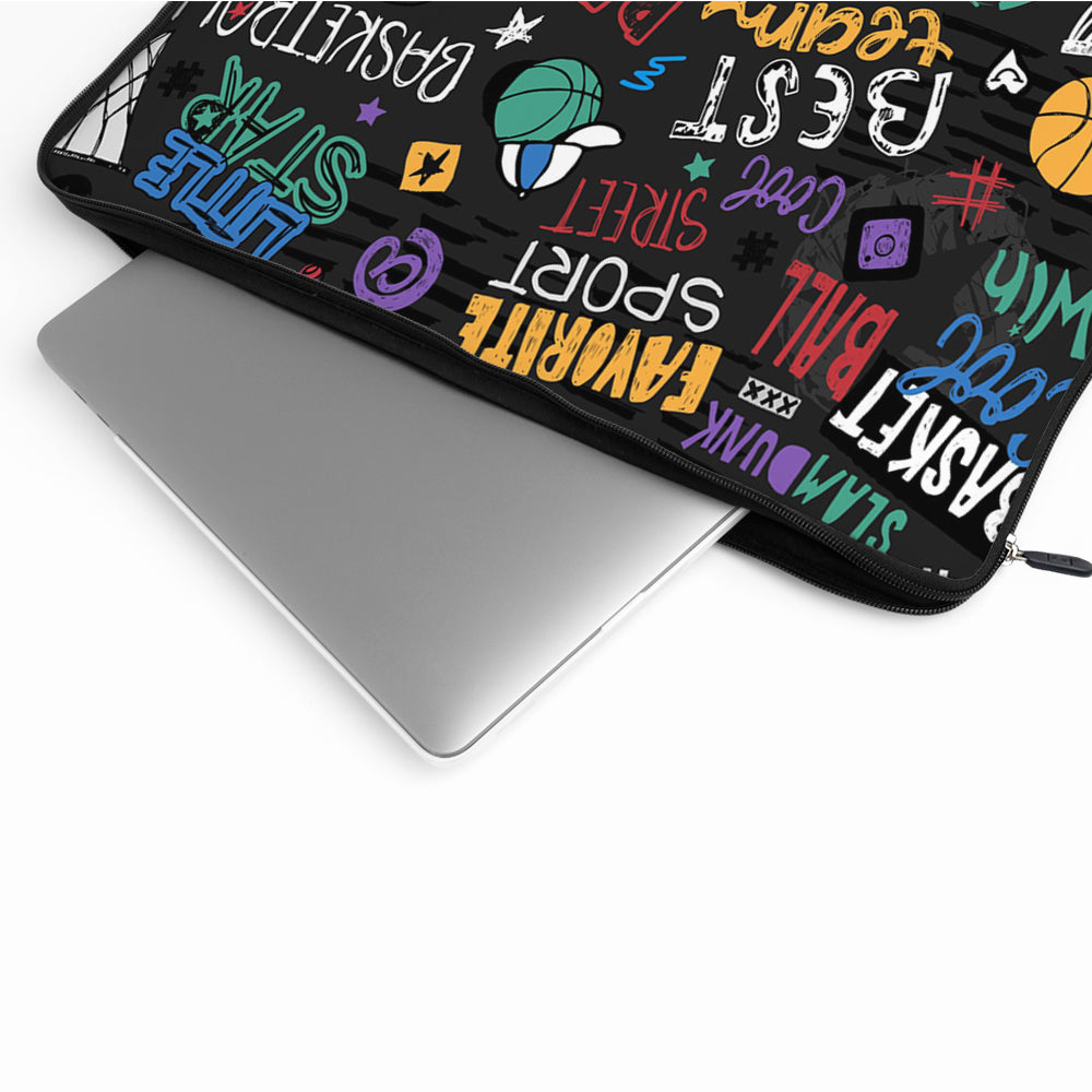 Basketball Lettering Slogan Laptop Sleeve Protective Cover