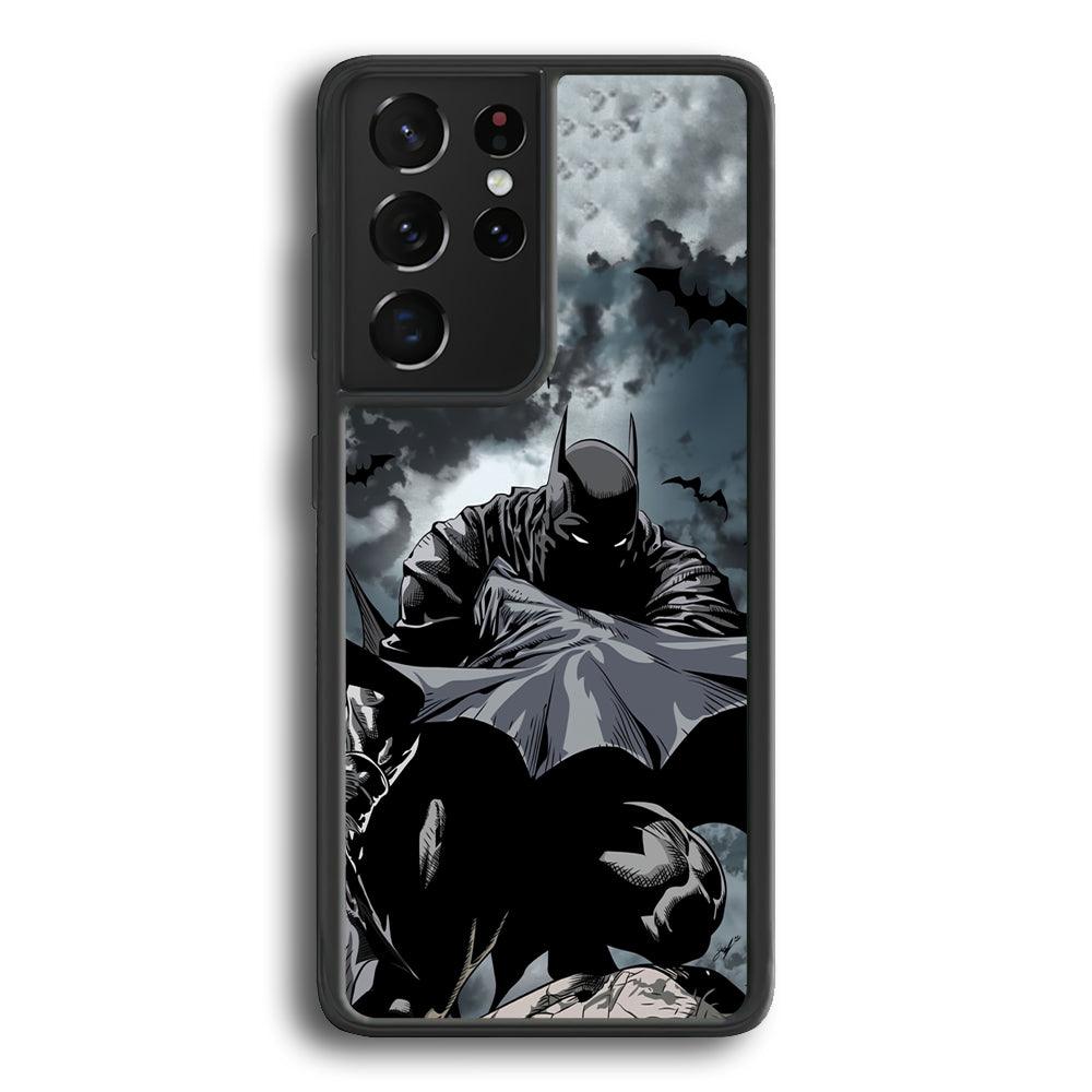 Batman Knight of Shadow Samsung Galaxy S24 Ultra Case-Rubber Black (2D Case)-Oxvistore