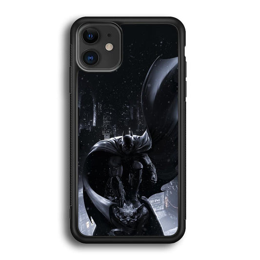 Batman Snowy Night iPhone 11 Case-Rubber Black (2D Case)-Oxvistore