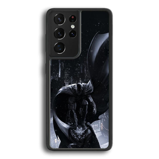 Batman Snowy Night Samsung Galaxy S24 Ultra Case-Rubber Black (2D Case)-Oxvistore