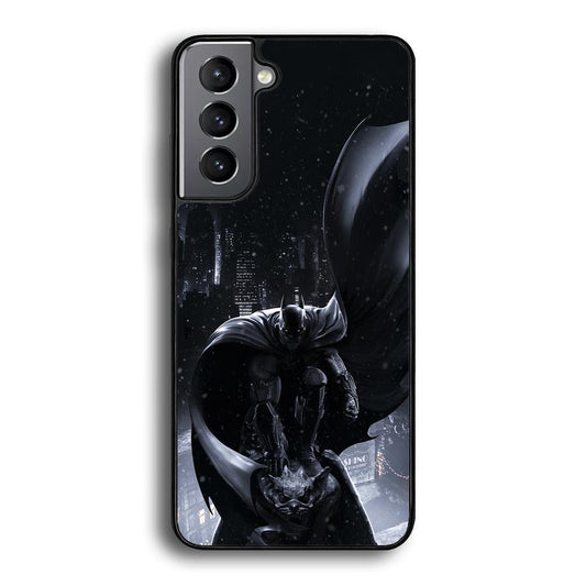Batman Snowy Night Samsung Galaxy S22 Case-Rubber Black (2D Case)-Oxvistore