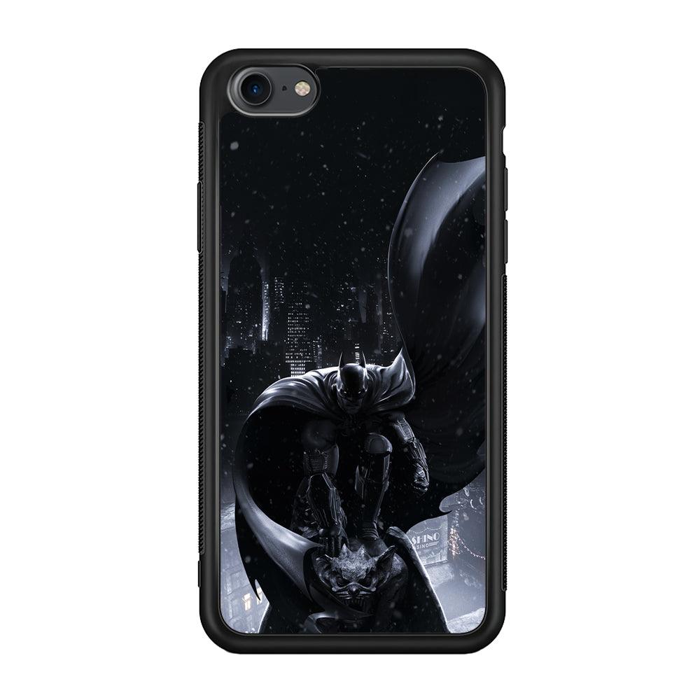 Batman Snowy Night iPhone 7 Case-Rubber Black (2D Case)-Oxvistore