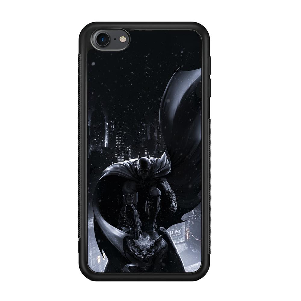 Batman Snowy Night iPod Touch 6 Case-Rubber Black (2D Case)-Oxvistore