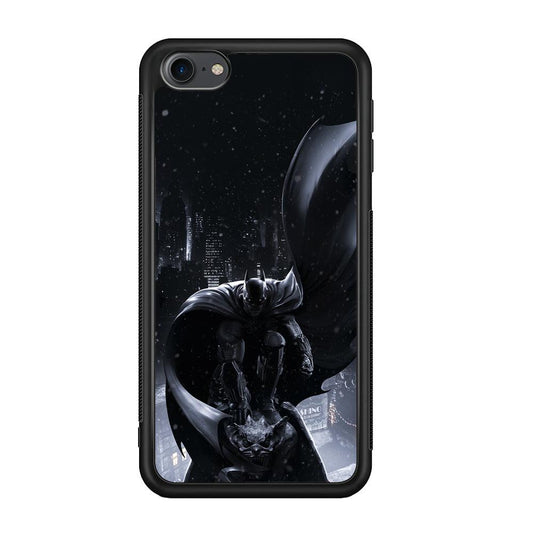 Batman Snowy Night iPod Touch 6 Case-Rubber Black (2D Case)-Oxvistore