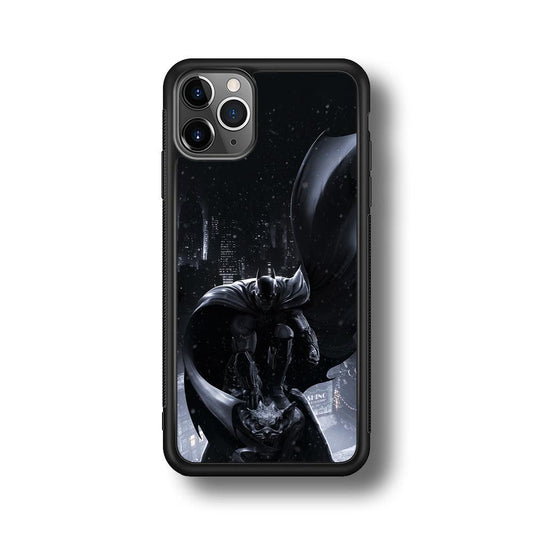 Batman Snowy Night iPhone 11 Pro Max Case-Rubber Black (2D Case)-Oxvistore