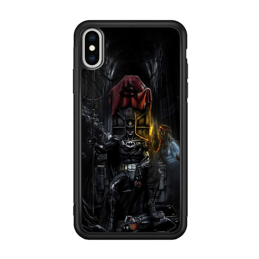Batman Throne of Dark World iPhone Xs Max Case-Rubber Black (2D Case)-Oxvistore