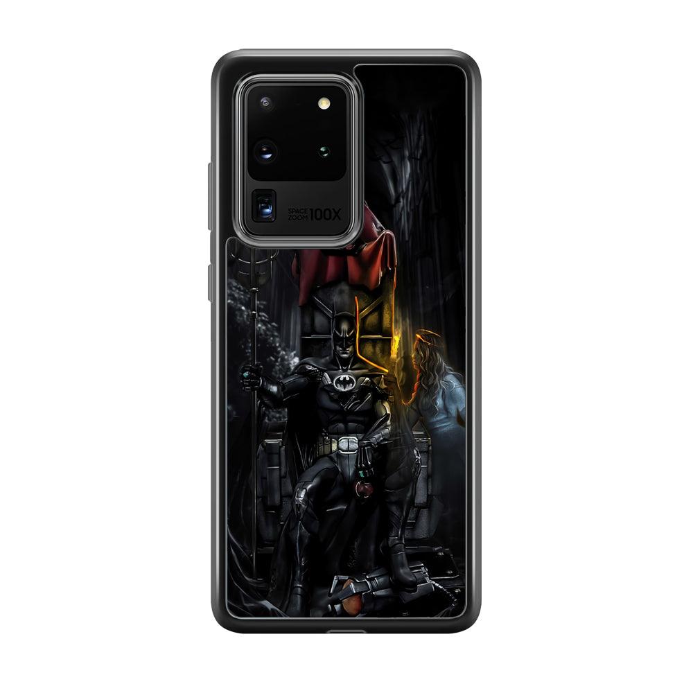 Batman Throne of Dark World Samsung Galaxy S20 Ultra Case-Rubber Black (2D Case)-Oxvistore