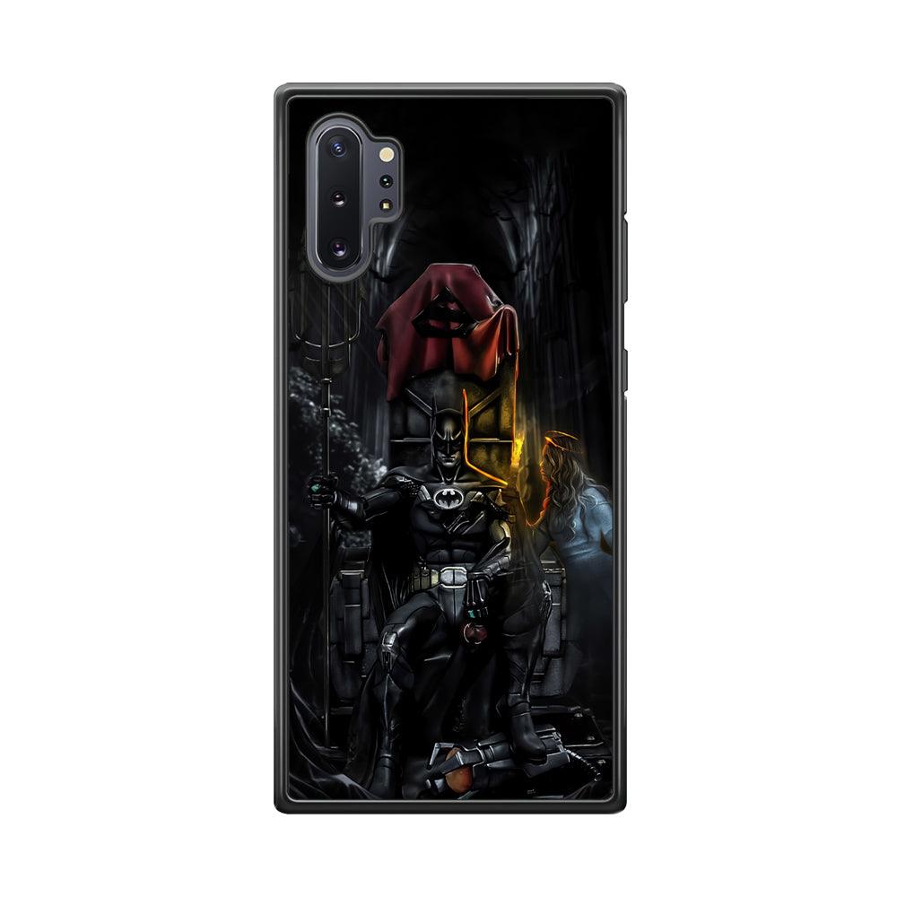 Batman Throne of Dark World Samsung Galaxy Note 10 Plus Case-Rubber Black (2D Case)-Oxvistore