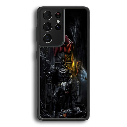 Batman Throne of Dark World Samsung Galaxy S23 Ultra Case-Rubber Black (2D Case)-Oxvistore