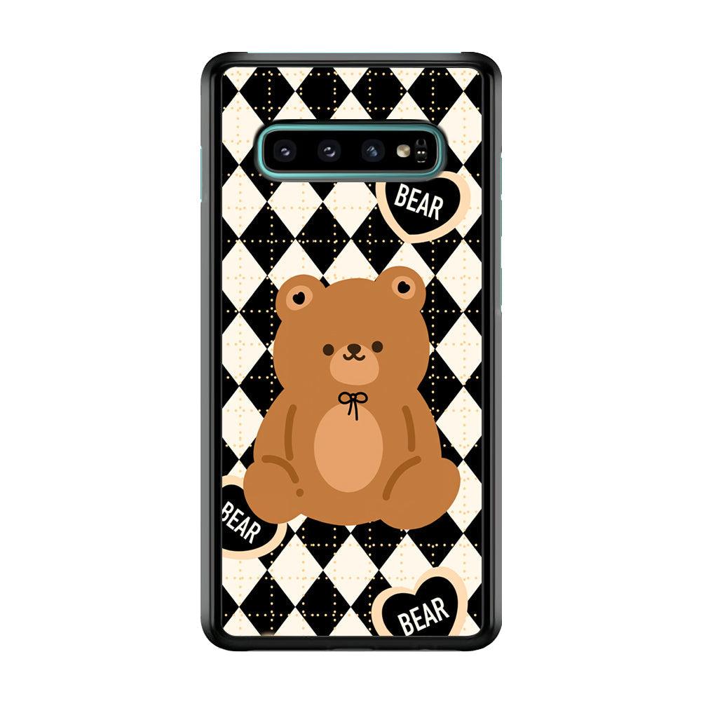 Bear and Black Flanel Theme Samsung Galaxy S10 Plus Case-Oxvistore