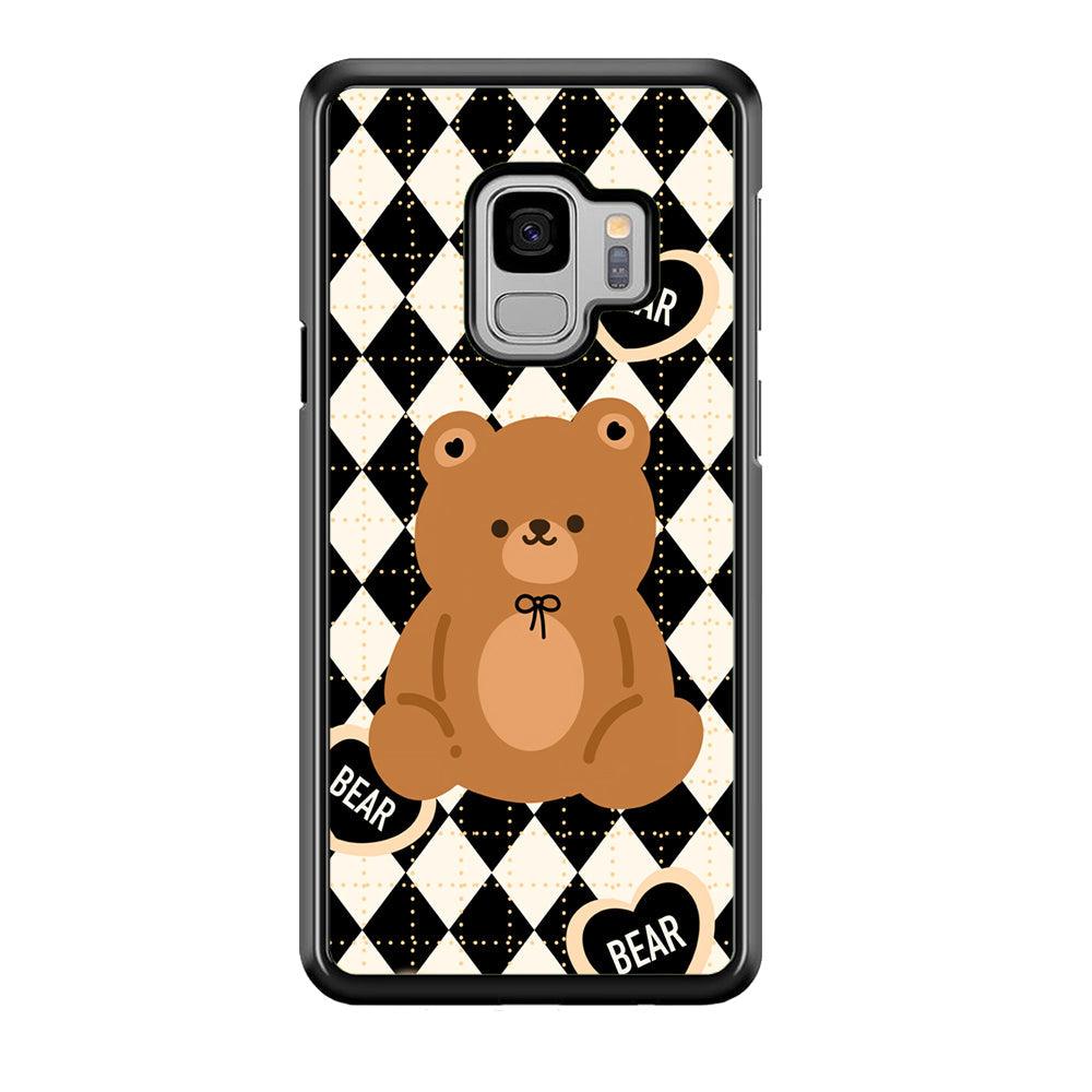 Bear and Black Flanel Theme Samsung Galaxy S9 Case-Rubber Black (2D Case)-Oxvistore