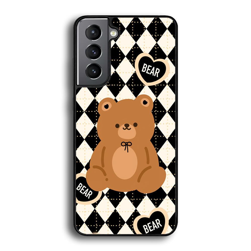 Bear and Black Flanel Theme Samsung Galaxy S22 Plus Case-3D Case-Oxvistore