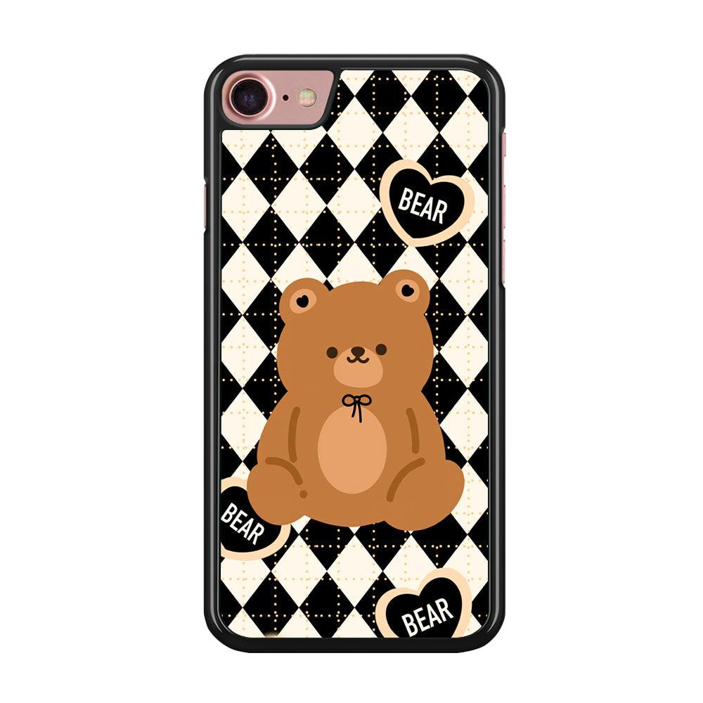 Bear and Black Flanel Theme iPhone 8 Case-Oxvistore