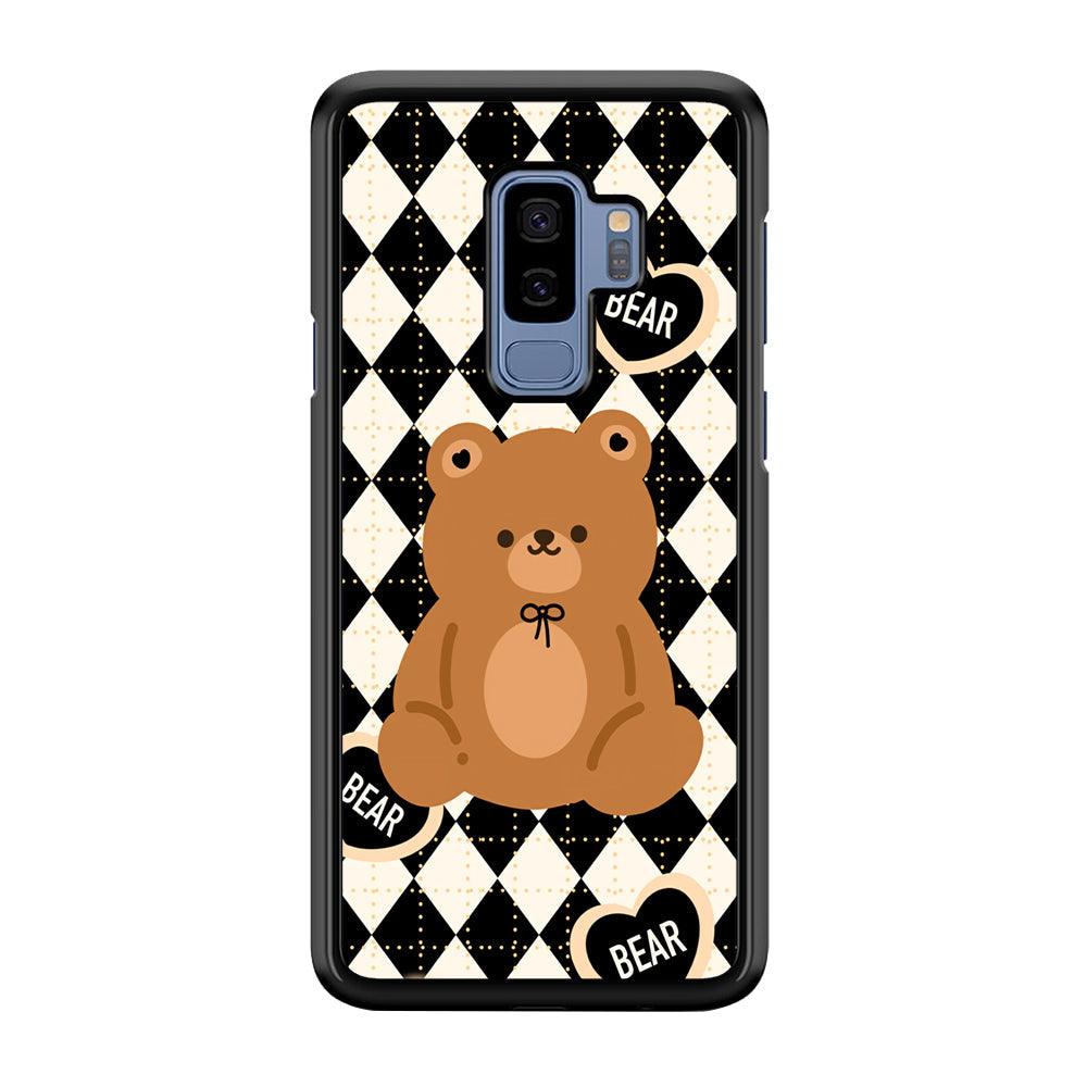 Bear and Black Flanel Theme Samsung Galaxy S9 Plus Case-Rubber Black (2D Case)-Oxvistore