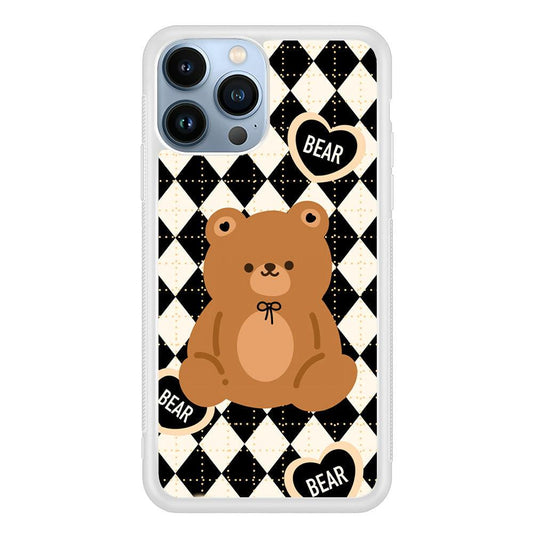 Bear and Black Flanel Theme iPhone 13 Pro Case-Oxvistore