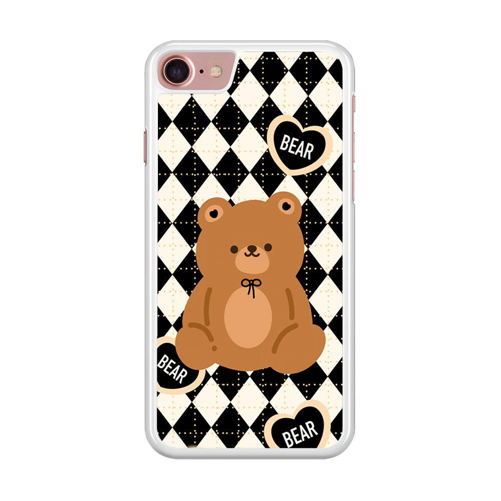 Bear and Black Flanel Theme iPhone 8 Case-Oxvistore