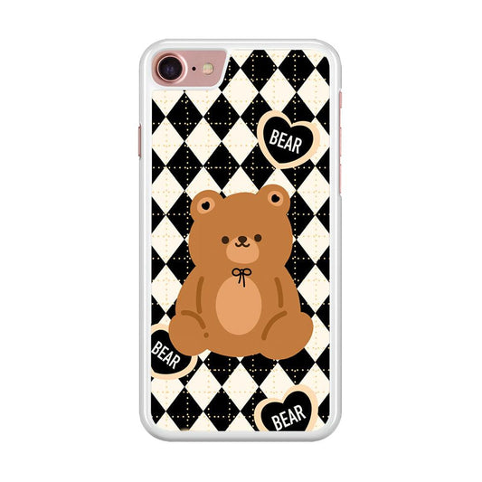 Bear and Black Flanel Theme iPhone 8 Case-Oxvistore