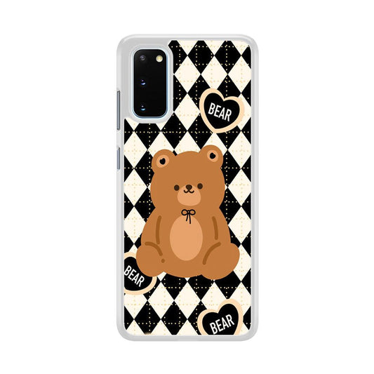 Bear and Black Flanel Theme Samsung Galaxy S20 Case-Oxvistore