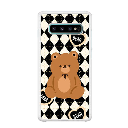 Bear and Black Flanel Theme Samsung Galaxy S10 Plus Case-Oxvistore