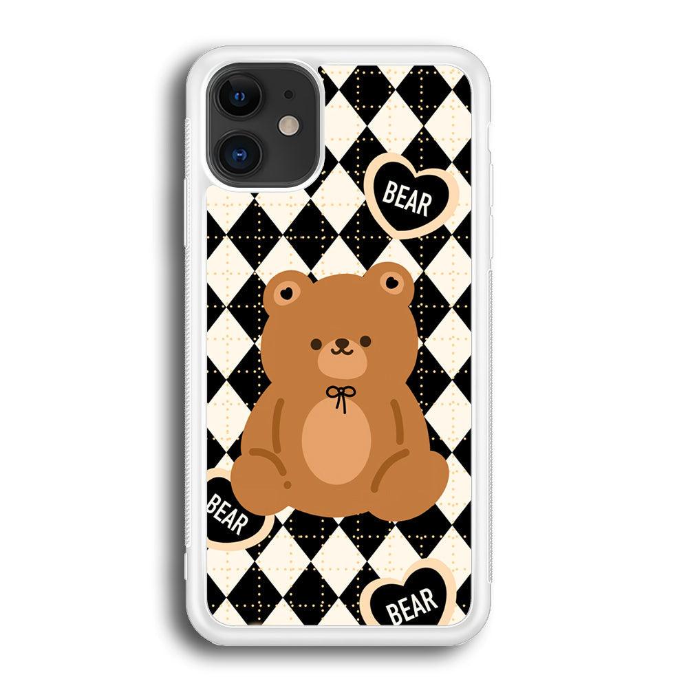 Bear and Black Flanel Theme iPhone 12 Case-Oxvistore