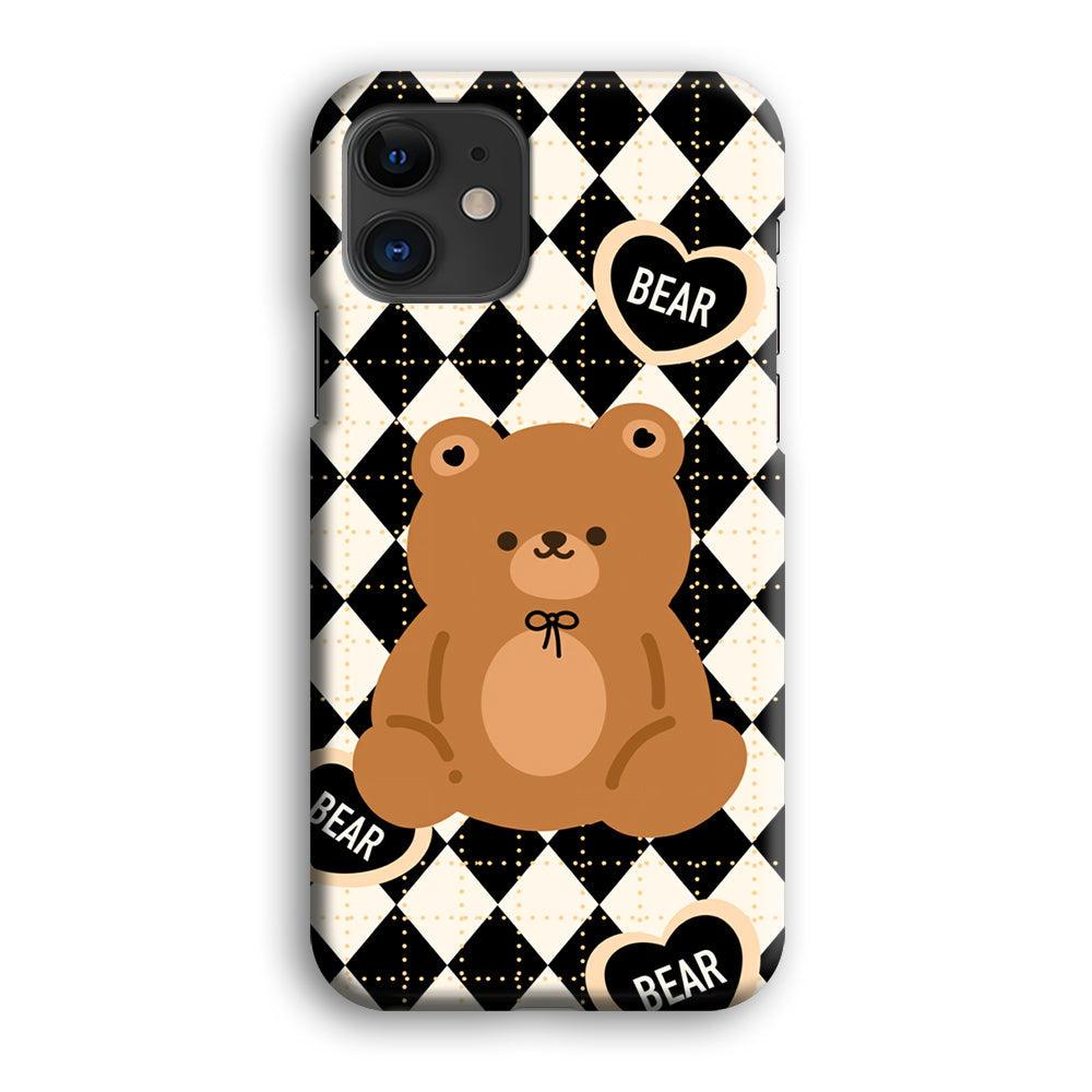 Bear and Black Flanel Theme iPhone 12 Case-Oxvistore