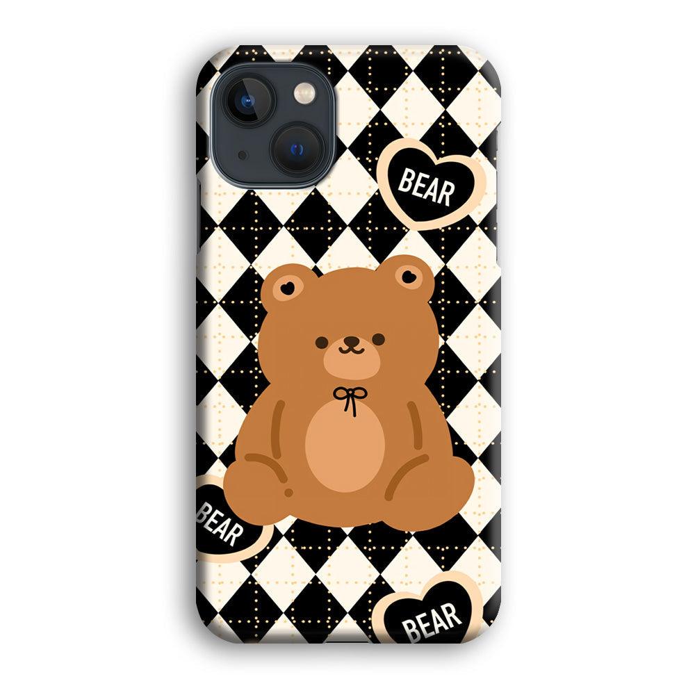 Bear and Black Flanel Theme iPhone 13 Case-Oxvistore