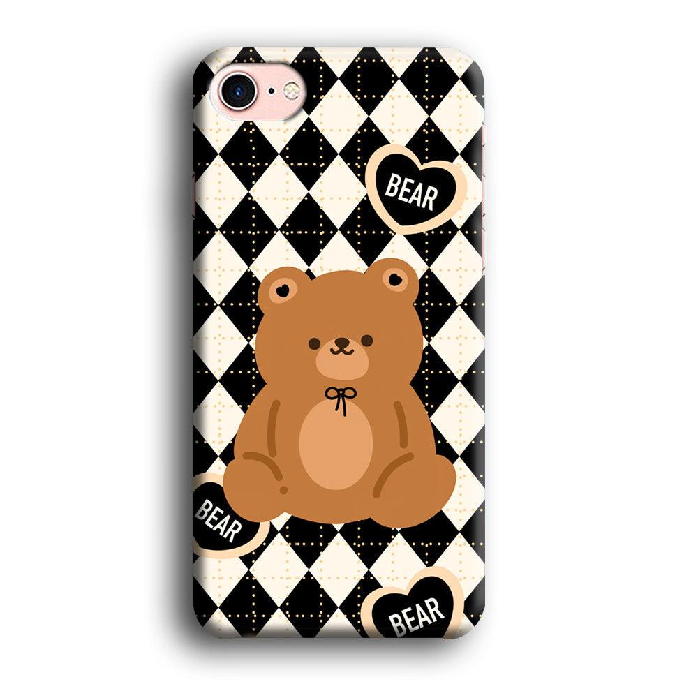 Bear and Black Flanel Theme iPhone 8 Case-Oxvistore