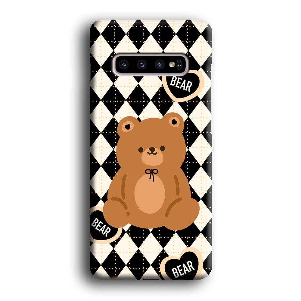 Bear and Black Flanel Theme Samsung Galaxy S10 Plus Case-Oxvistore