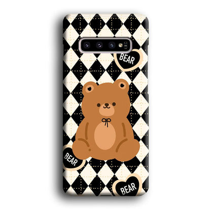 Bear and Black Flanel Theme Samsung Galaxy S10 Case-Oxvistore