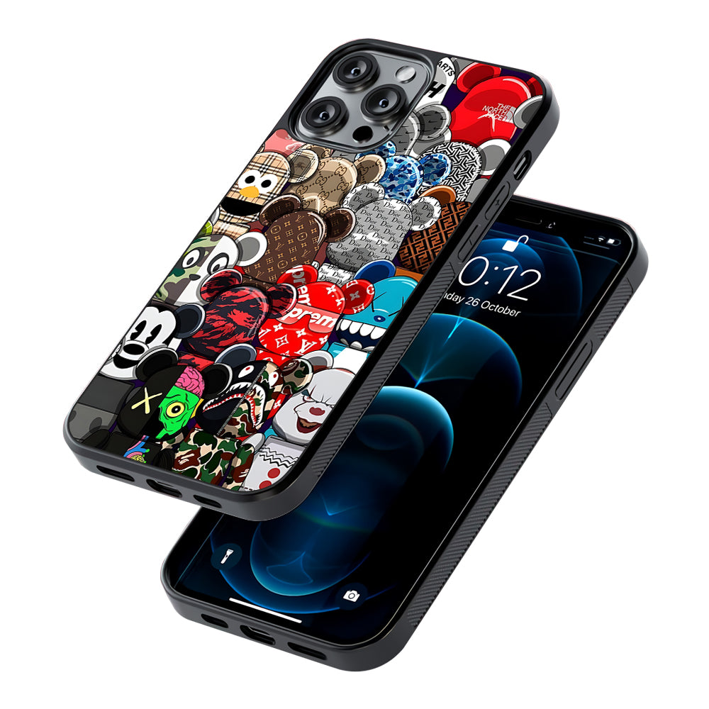 Bearbrick Iconic Brand Design 2D Rubber Phone Case-Oxvistore