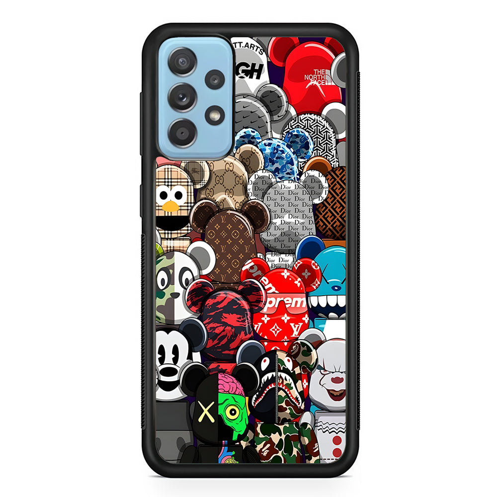 Bearbrick Iconic Brand Design Samsung Galaxy A52 Case-Rubber Black (2D Case)-Oxvistore