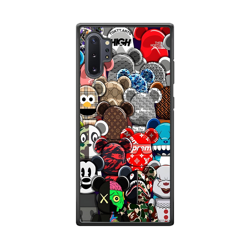 Bearbrick Iconic Brand Design Samsung Galaxy Note 10 Plus Case-Rubber Black (2D Case)-Oxvistore