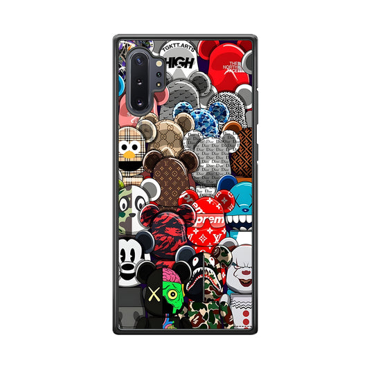 Bearbrick Iconic Brand Design Samsung Galaxy Note 10 Plus Case-Rubber Black (2D Case)-Oxvistore