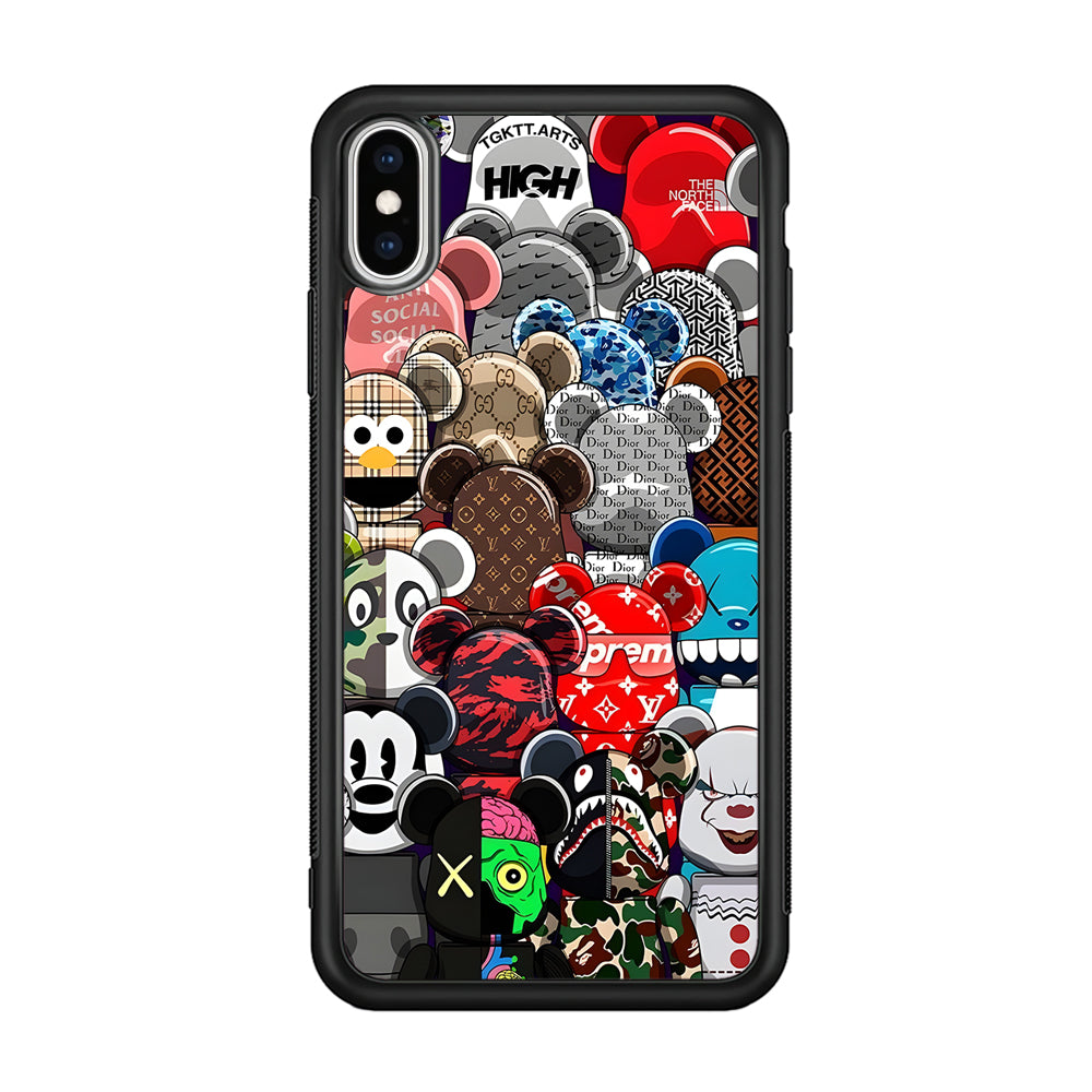 Bearbrick Iconic Brand Design iPhone Xs Max Case-Rubber White (2D Case)-Oxvistore