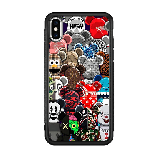 Bearbrick Iconic Brand Design iPhone Xs Max Case-Rubber White (2D Case)-Oxvistore