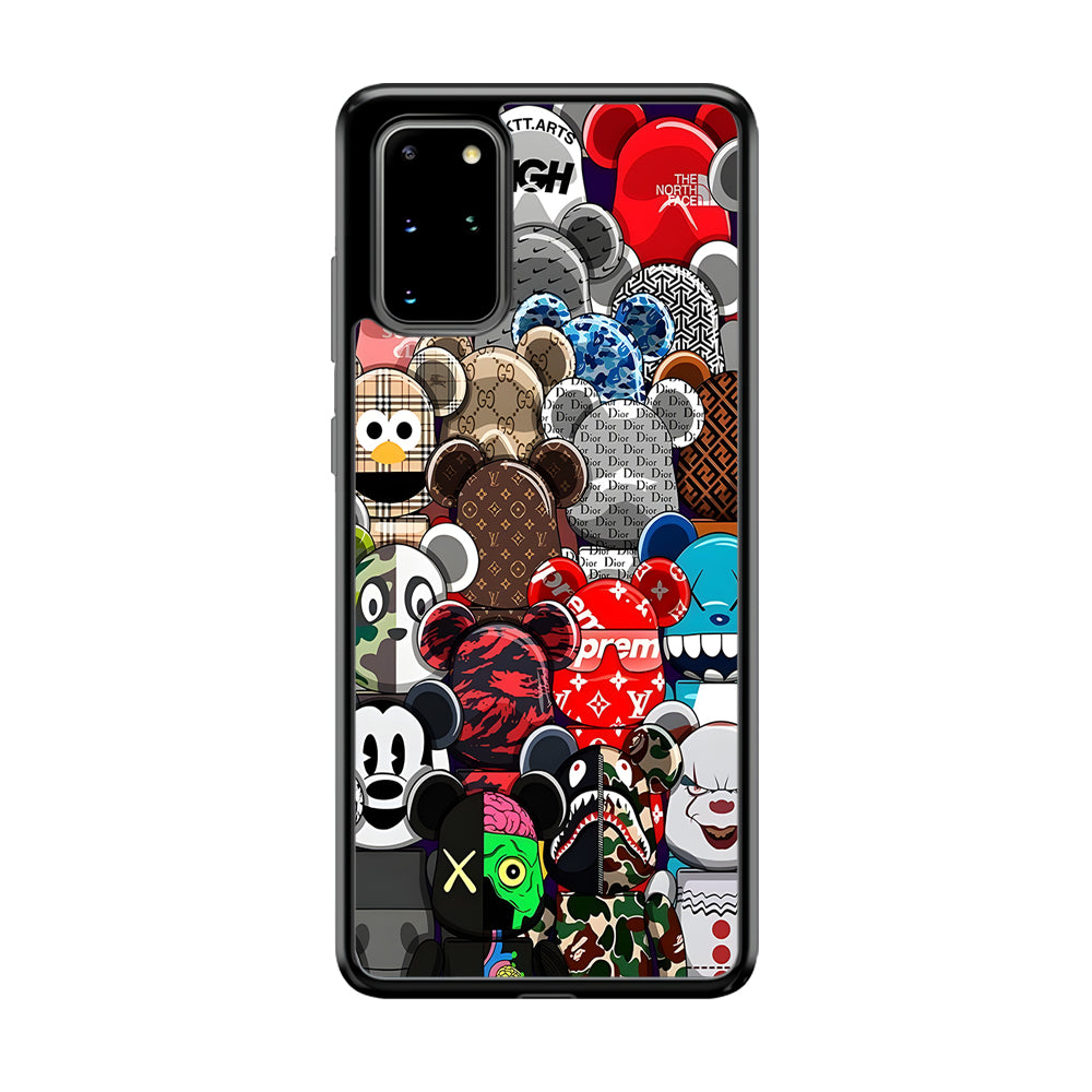 Bearbrick Iconic Brand Design Samsung Galaxy S20 Plus Case-Rubber Black (2D Case)-Oxvistore
