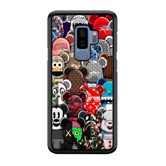 Bearbrick Iconic Brand Design Samsung Galaxy S9 Plus Case-Rubber Black (2D Case)-Oxvistore