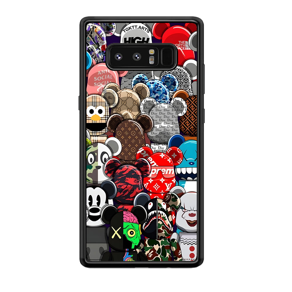 Bearbrick Iconic Brand Design Samsung Galaxy Note 8 Case-Rubber Black (2D Case)-Oxvistore