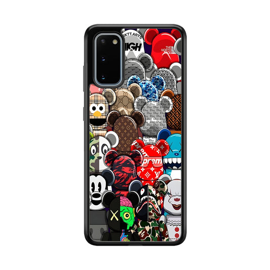Bearbrick Iconic Brand Design Samsung Galaxy S20 Case-Rubber Black (2D Case)-Oxvistore
