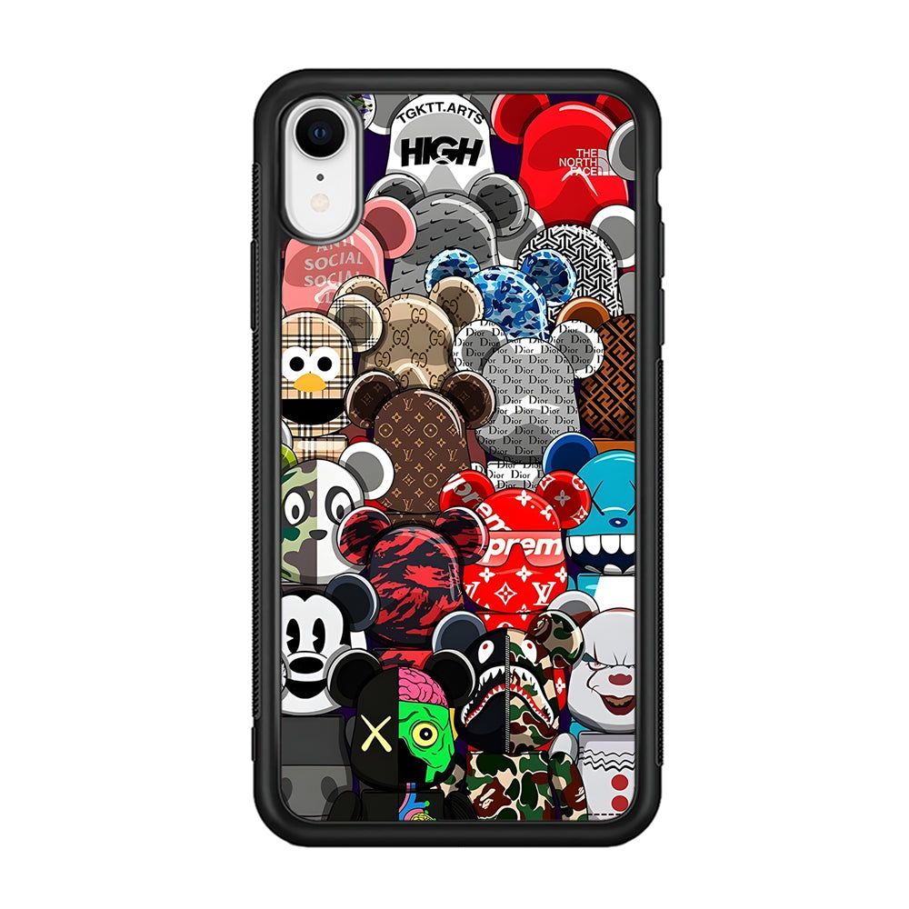 Bearbrick Iconic Brand Design iPhone XR Case-Rubber Black (2D Case)-Oxvistore