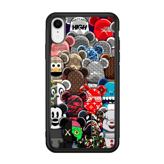 Bearbrick Iconic Brand Design iPhone XR Case-Rubber Black (2D Case)-Oxvistore