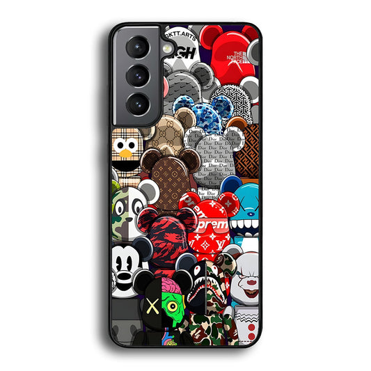 Bearbrick Iconic Brand Design Samsung Galaxy S24 Plus Case-Rubber Black (2D Case)-Oxvistore