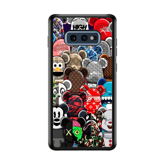 Bearbrick Iconic Brand Design Samsung Galaxy S10E Case-Rubber Black (2D Case)-Oxvistore