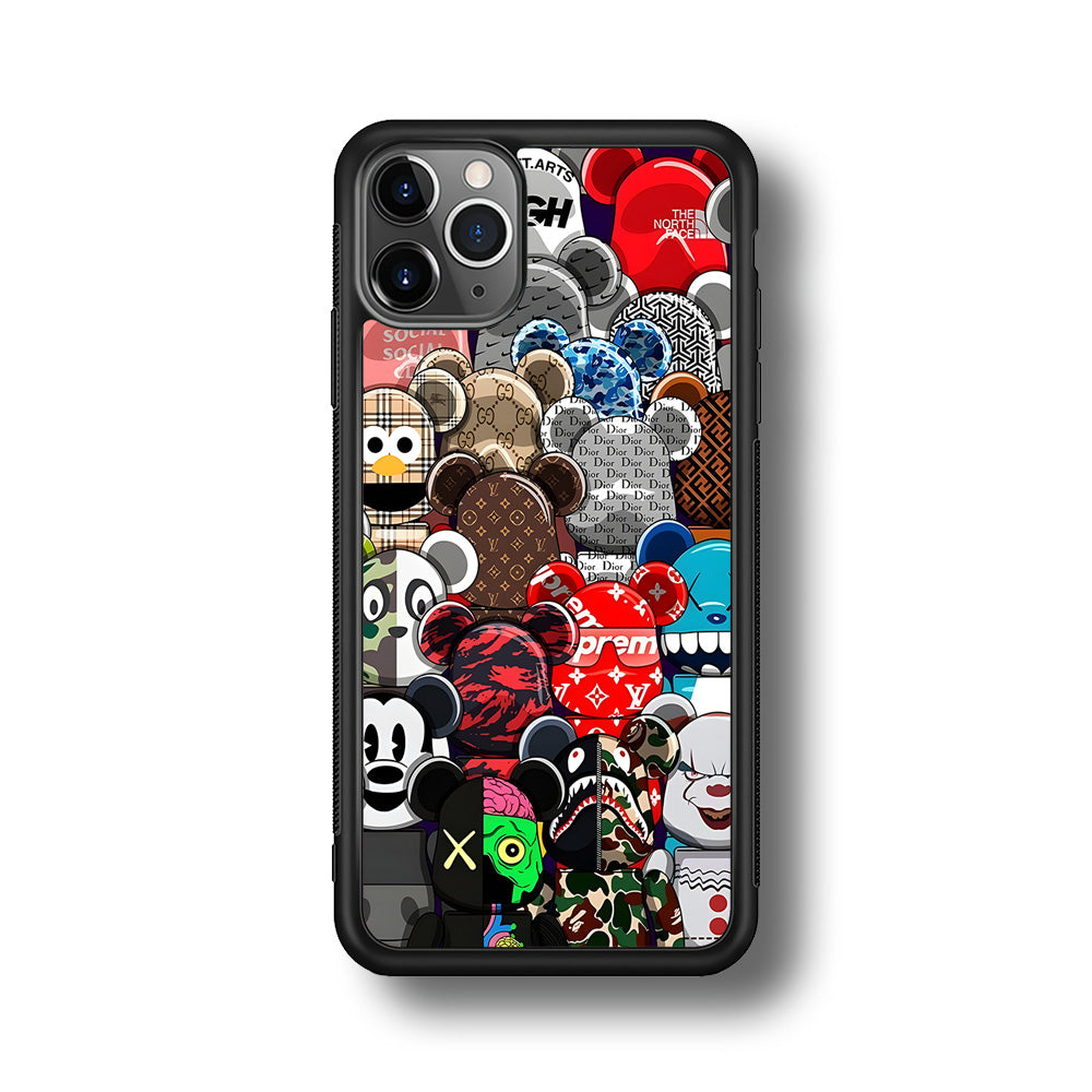 Bearbrick Iconic Brand Design iPhone 11 Pro Case-Rubber Black (2D Case)-Oxvistore