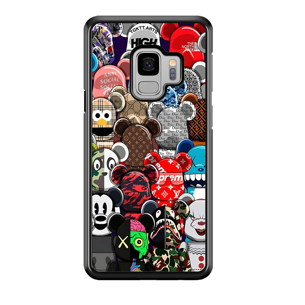 Bearbrick Iconic Brand Design Samsung Galaxy S9 Case-Rubber Black (2D Case)-Oxvistore