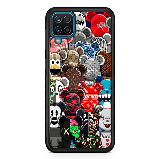 Bearbrick Iconic Brand Design Samsung Galaxy A12 Case-Rubber Black (2D Case)-Oxvistore