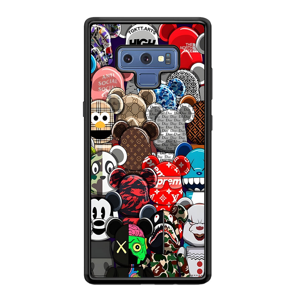 Bearbrick Iconic Brand Design Samsung Galaxy Note 9 Case-Rubber Black (2D Case)-Oxvistore